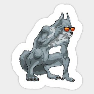 Werewolf Halloween Sunglasses Sticker